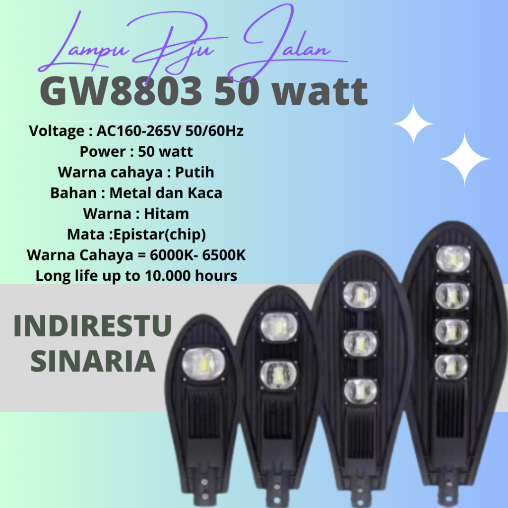 Lampu Jalan PJU LED (LED Street Light) 50 Watt - Day Light