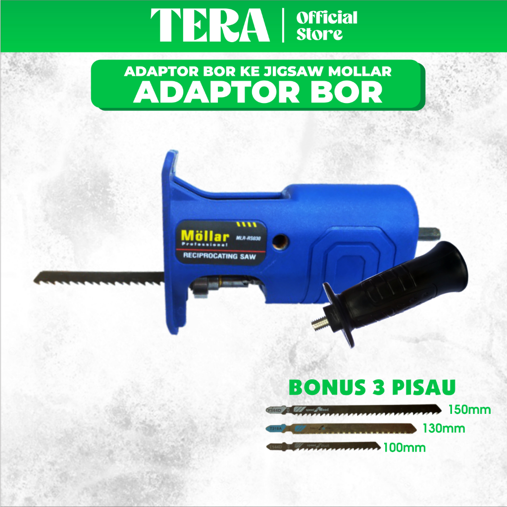 Adaptor Mesin BOR Ke GERGAJI JIGSAW Mollar Adapter Konektor BOR Jadi Reciprocating Jig Saw Potong Ka
