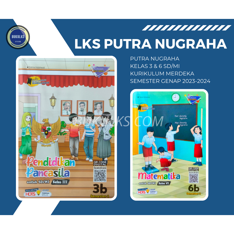 Buku LKS Kurikulum Merdeka Putra Nugraha SD MI Kelas 3 6 - Semester Genap 2023/2024 Terbaru