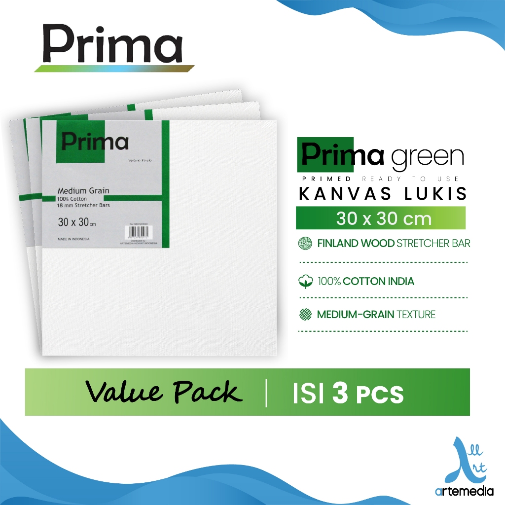 

Prima Green 30x30cm Value Set Cotton Canvas