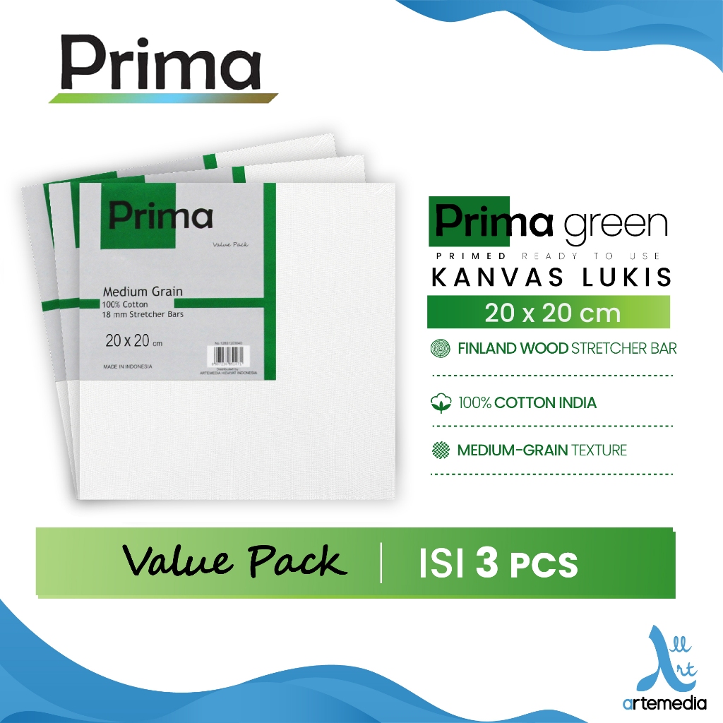 

Prima Green 20x20cm Value Set Cotton Canvas