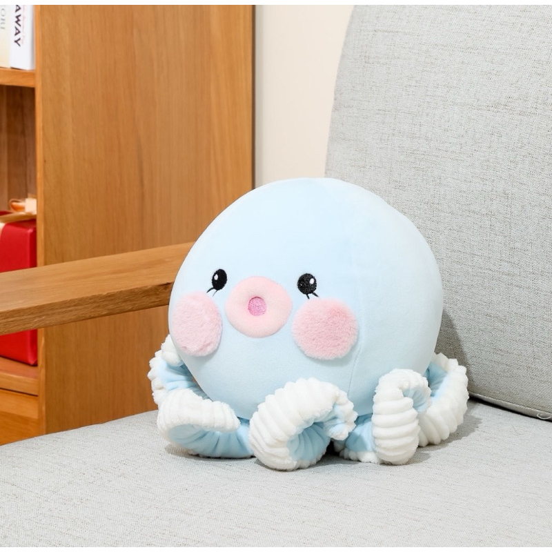 MINISO Boneka Gurita Biru Muda Lucu Cocok Untuk Kado Ulang Tahun Ukuran 23cm / Ocean Series 3.0 9in.