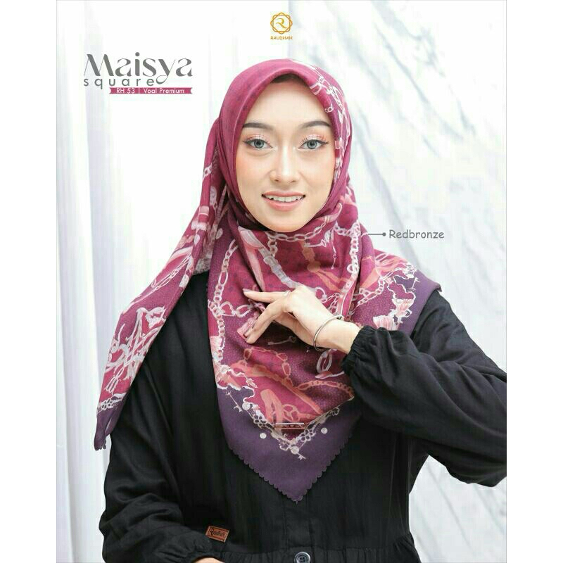 grosir 15 hijab roudhah motif dan polos | hijab square 110 | hijab voal premium