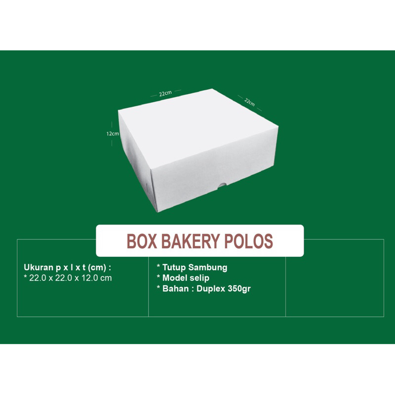 

BOX BAKERY POLOS UKURAN 22 x 22 x 12 CM