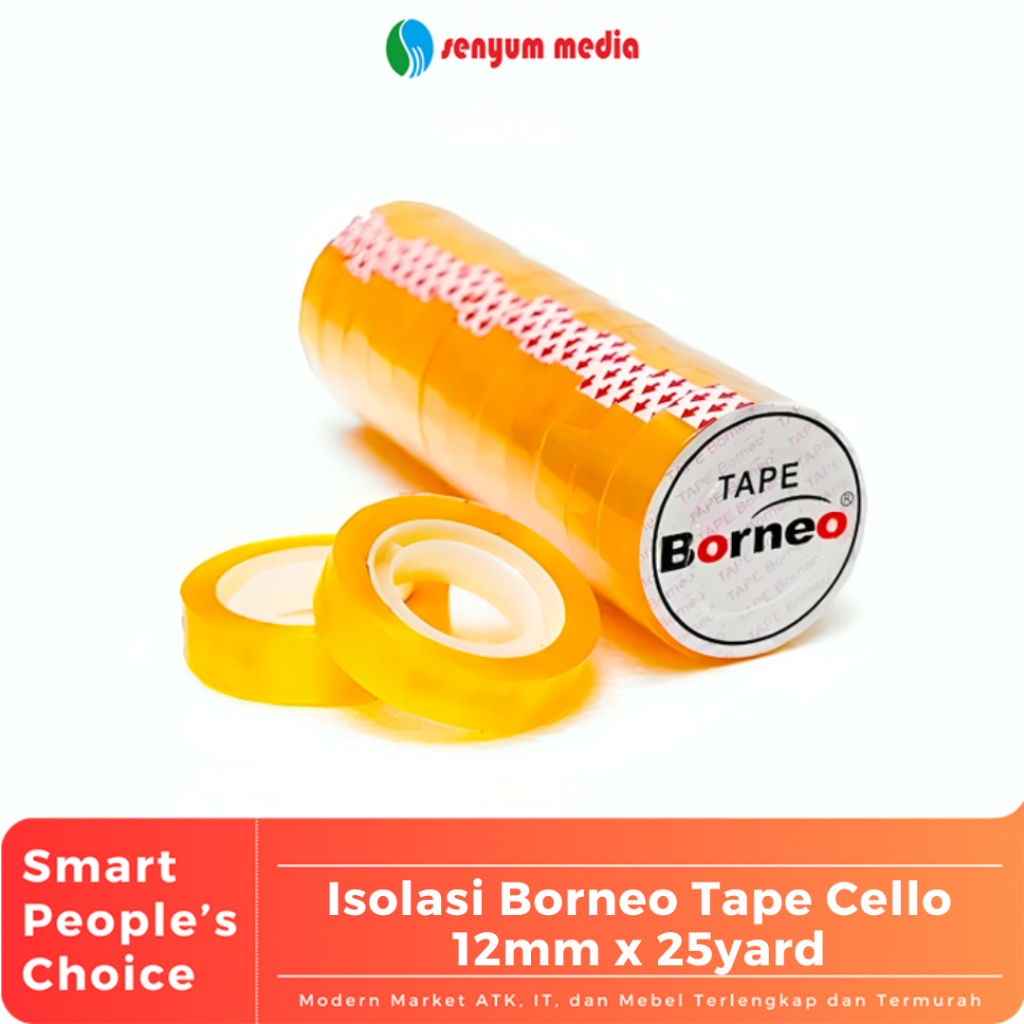 

Isolasi Borneo Tape Cello 12mm x 25yard (1 Slop Isi 12 Pcs) (S:DZN)