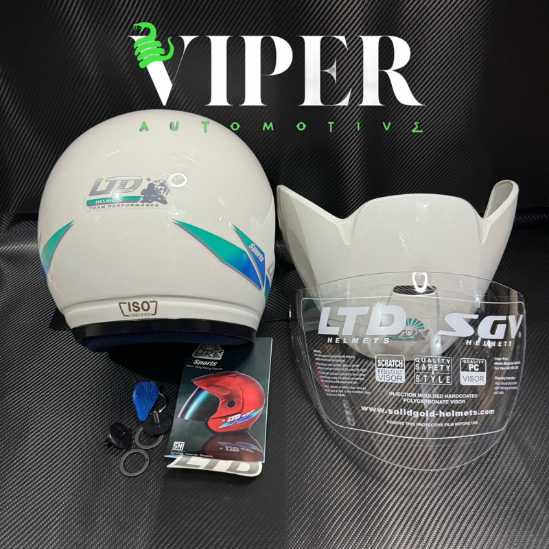 Helm LTD Sports Putih Susu Original Malaysia ISO SNI 100%