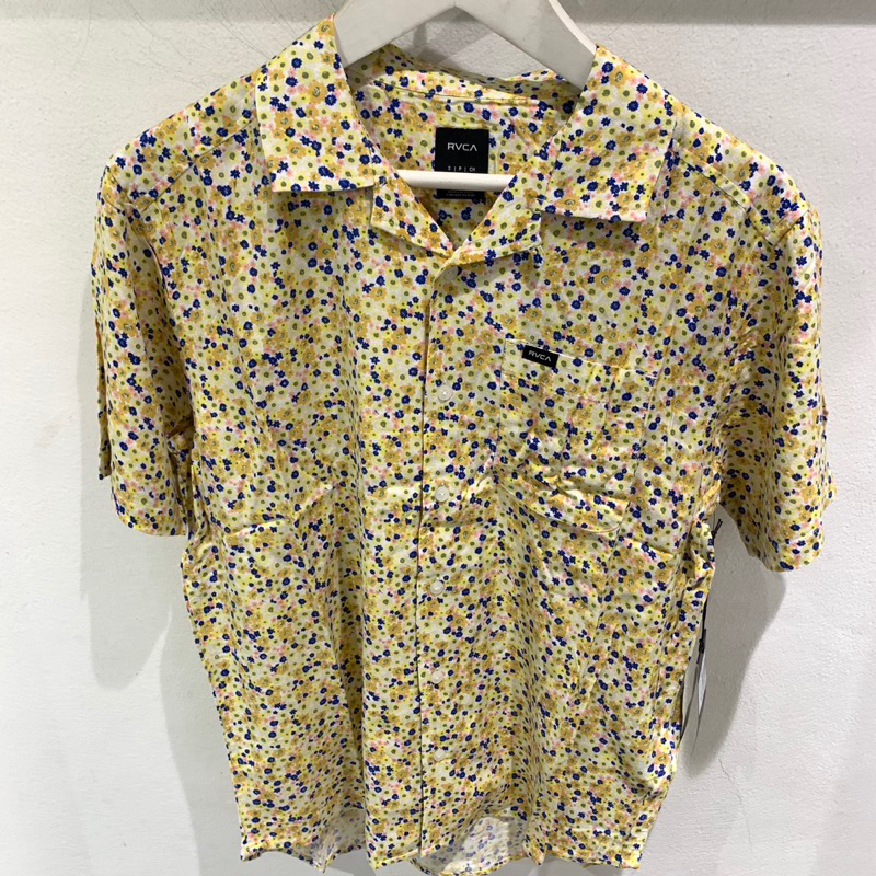 KEMEJA PRIA RVCA ORIGINAL YELLOW FLOWER