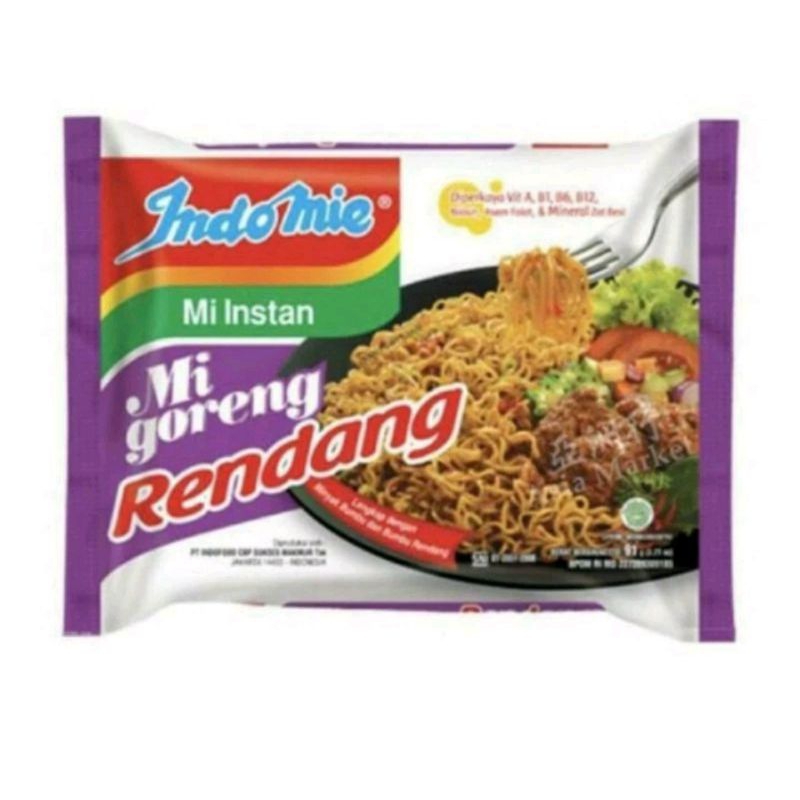 

mie instan indomie goreng rendang