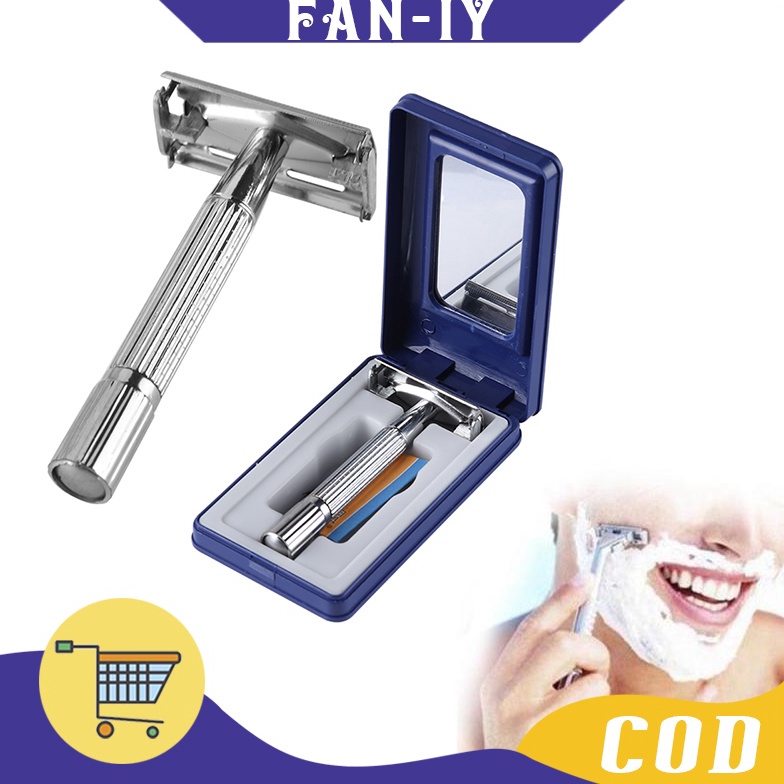 Alat Cukur Kumis Manual  Dua Sisi Cukur Jenggot Manual Stainless  Alat Cukur Dengan Case