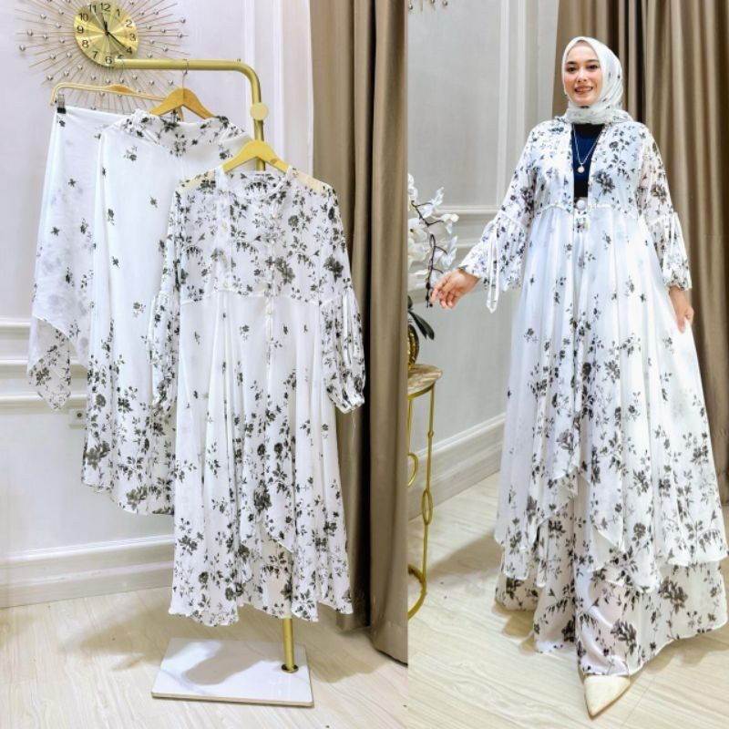 NAGITA 3 SET KULOT KALONG HIJAB [outher+kulot+hijab] full ceruty babydoll, SET KULOT KALONG TERBARU,