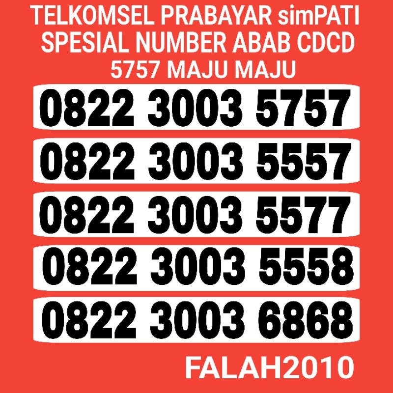 NOMOR CANTIK SIMPATI TELKOMSEL 5757 KARTU PERDANA NOMOR CANTIK SIMPATI TELKOMSEL 5757 MURAH