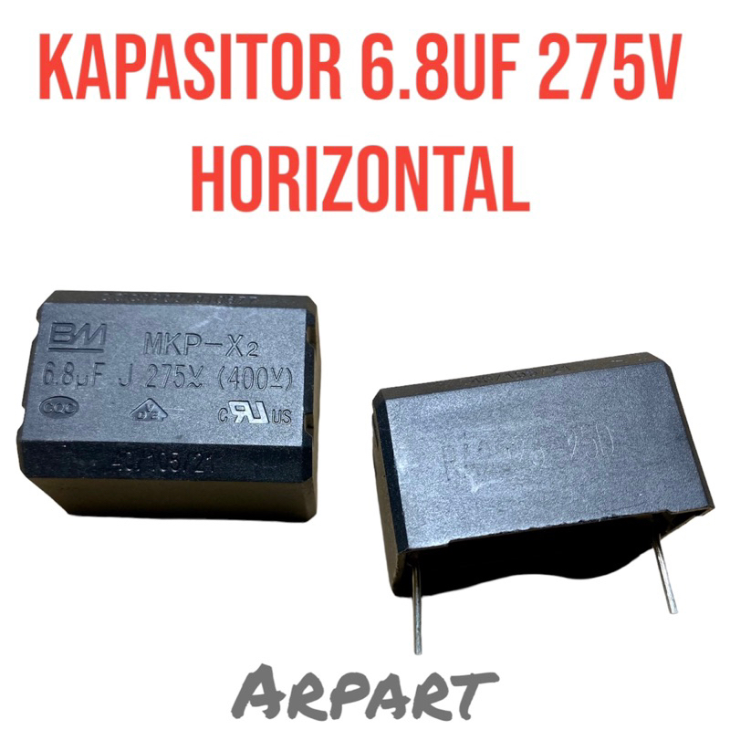 kapasitor mkp 6.8uf 275vac BM horizontal