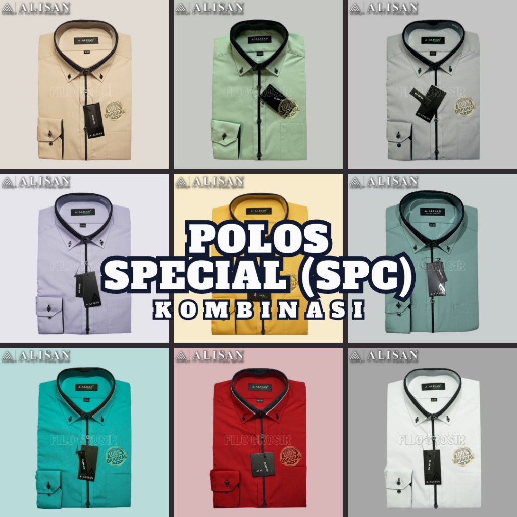 Kemeja Alisan Kombinasi Lengan Panjang Slim Fit Original Kemeja Pria Kantoran Kemeja Alisan  Formal