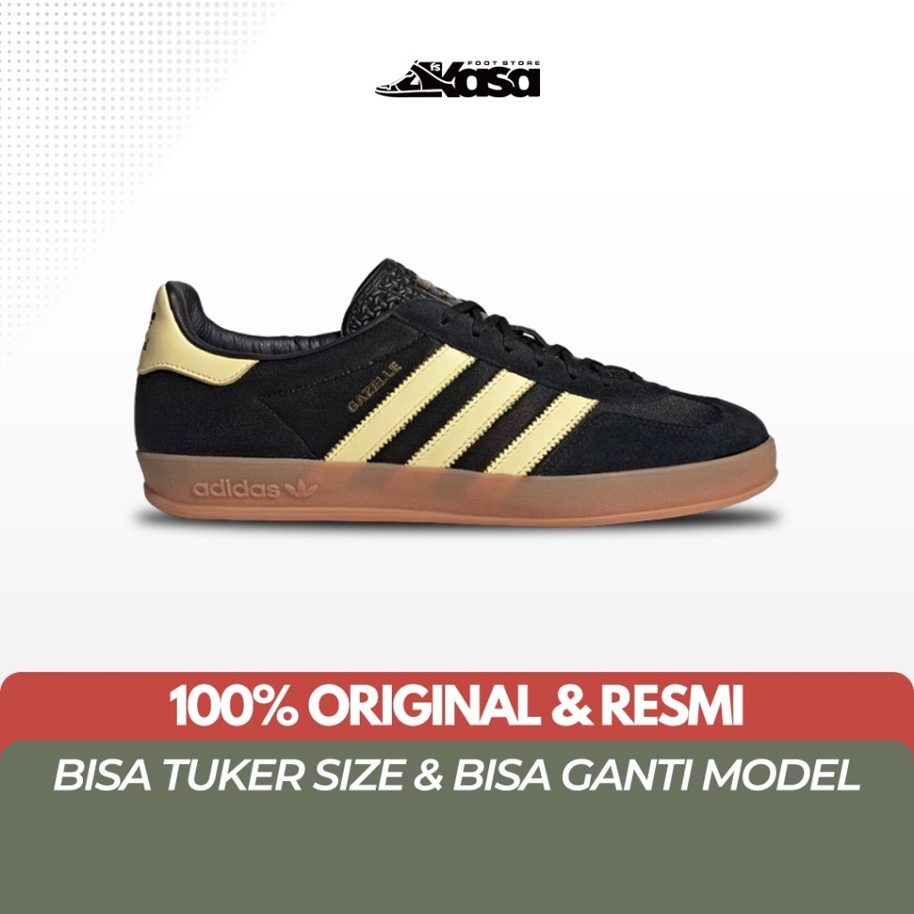 Adidas Gazelle Indoor Cardiff Core Black Almost Yellow Gum