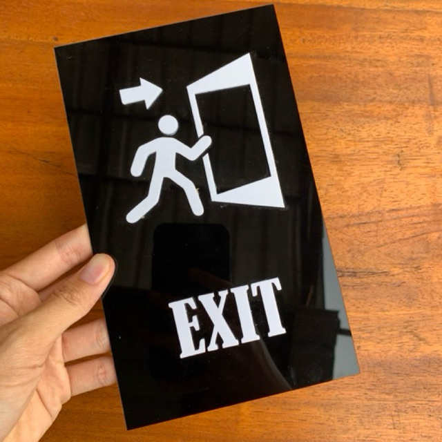 

papan sign akrilik exit