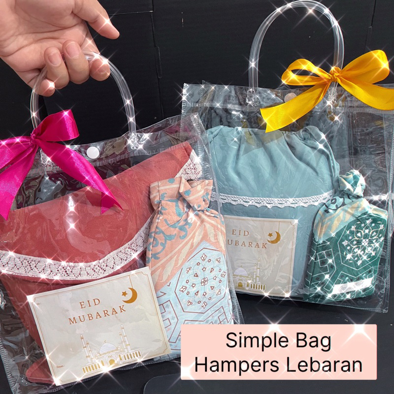 

Promo 7.7 Hampers Mukena Hijab Sajadah travel, simple bag hampers lebaran