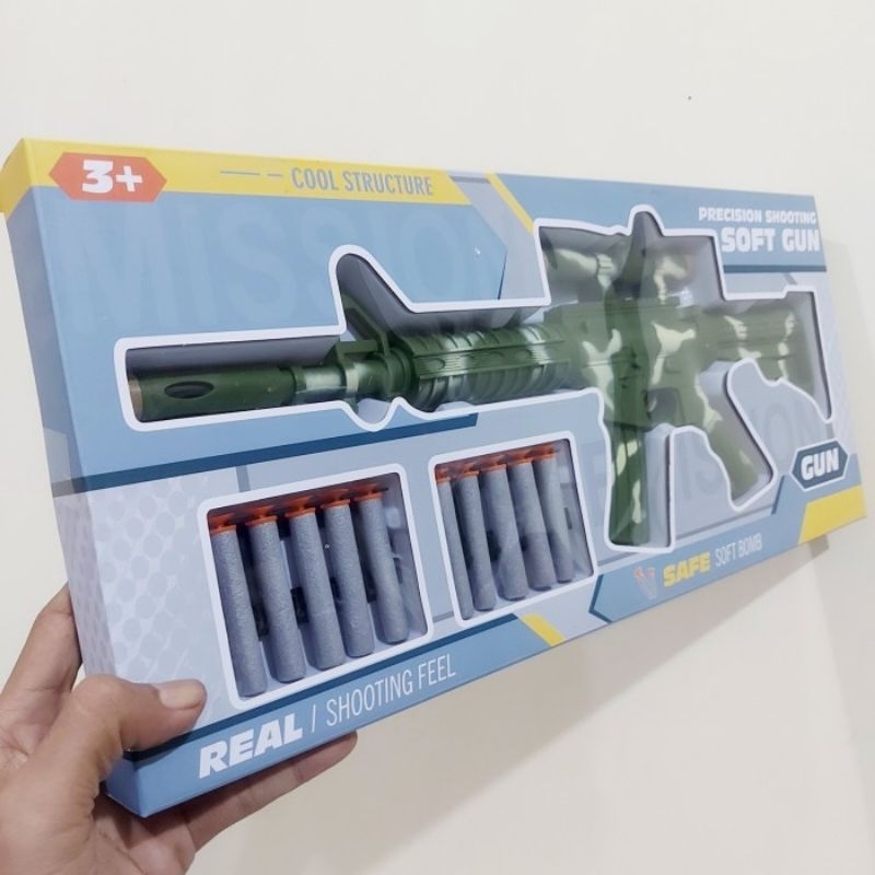 Mainan Tembak Tembakan Panjang Peluru Busa Blaster Gun Anak Laki Cowok