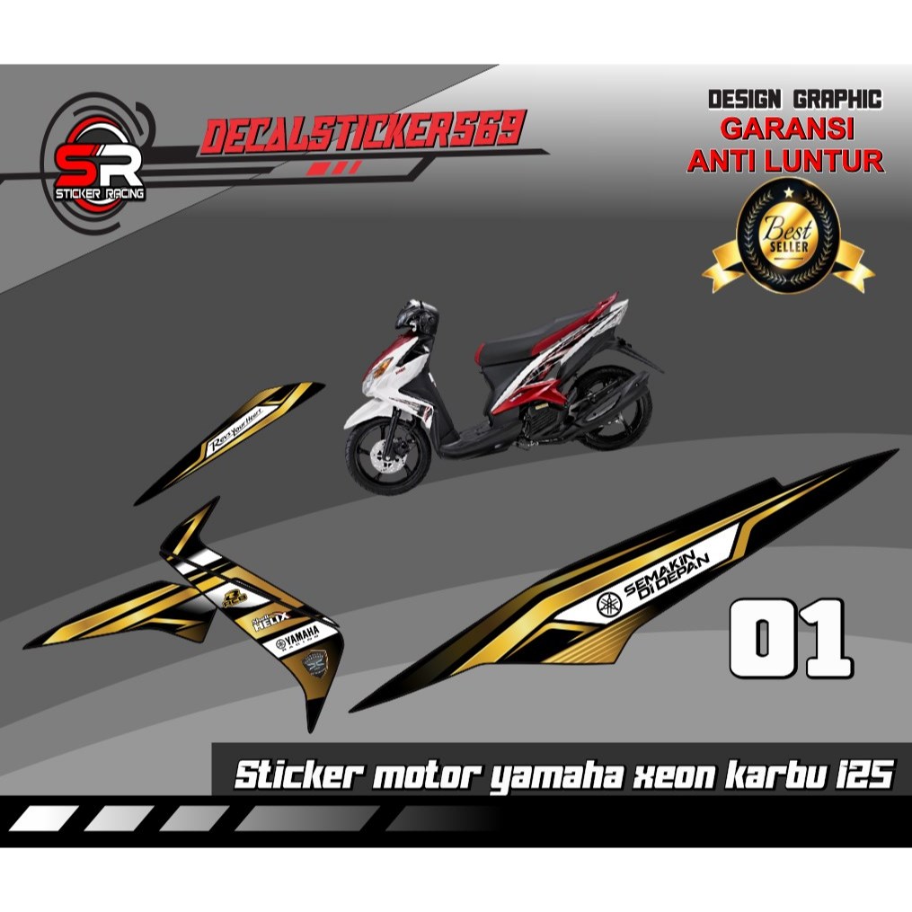 STICKER MOTOR YAMAHA XEON KARBU 125 STRIPING KEREN STRIPING TERBARU