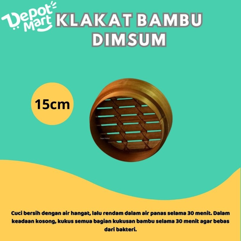 Klakat Kukusan Bambu Panci Dimsum Siomay Bakpao 15 CM