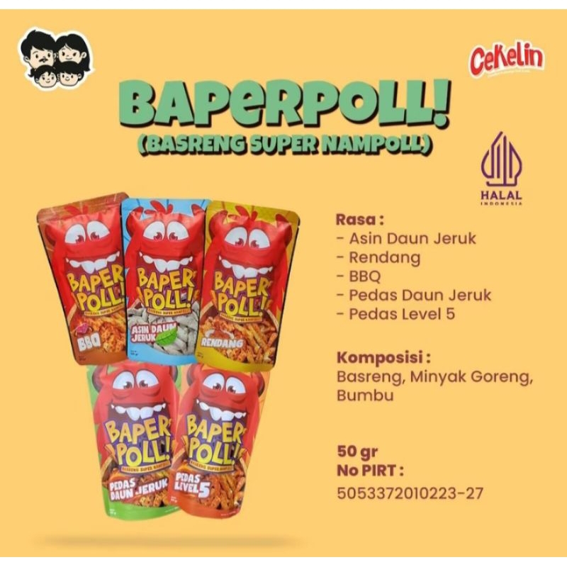 

5pcs Snack kekinian Baperpoll cekelin 5 variasi rasa