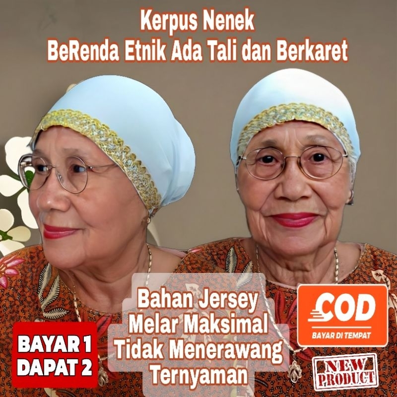 Kerpus Kupluk Krpus Ciput Turban Tulban Topi Beanies Haji Rajut Jadul Nenek Ibu Emak Eyang Mbah Emba