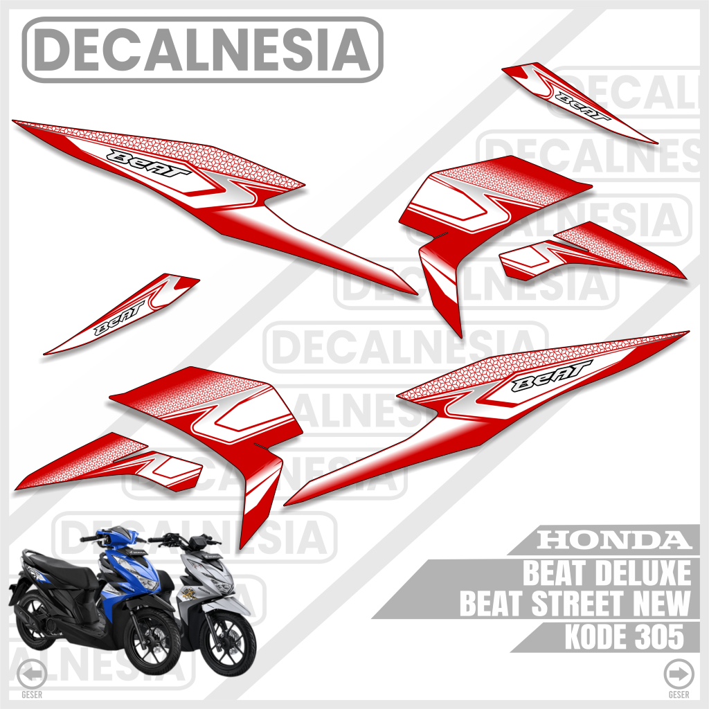 Stiker Striping Beat Deluxe CBS ISS Street New 2021 2022 2023 2024 Motor Variasi Modifikasi Racing D