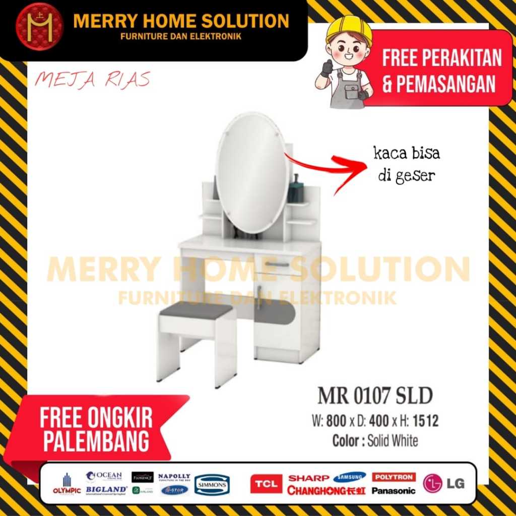 meja rias putih meja rias wakanda mr 0107 meja rias kaca sliding furniture palembang meja rias murah