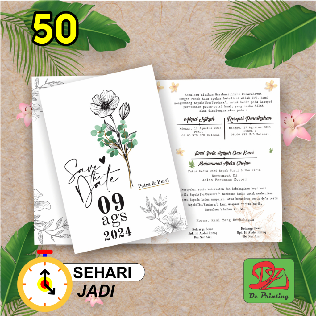 UNDANGAN PERNIKAHAN  VINTAGE  (foto)  Tanpa Minimal Order*  elegan, Murah, Proses  satu hari jadi, Tebal, Banyak Gratisnya-50