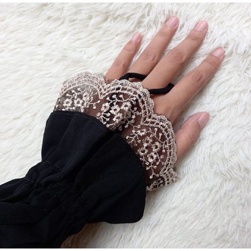 Farrah Jetbleck / Abaya Farrah Jetbleck Ring Tangan / Abaya renda ring tangan / Abaya Terbaru Terlar