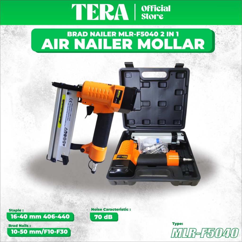 Mollar Mesin Paku Tembak Angin F50 Mesin paku tembak angin F40 Mollar Air Nailer Stapler 2in1 MOLLAR