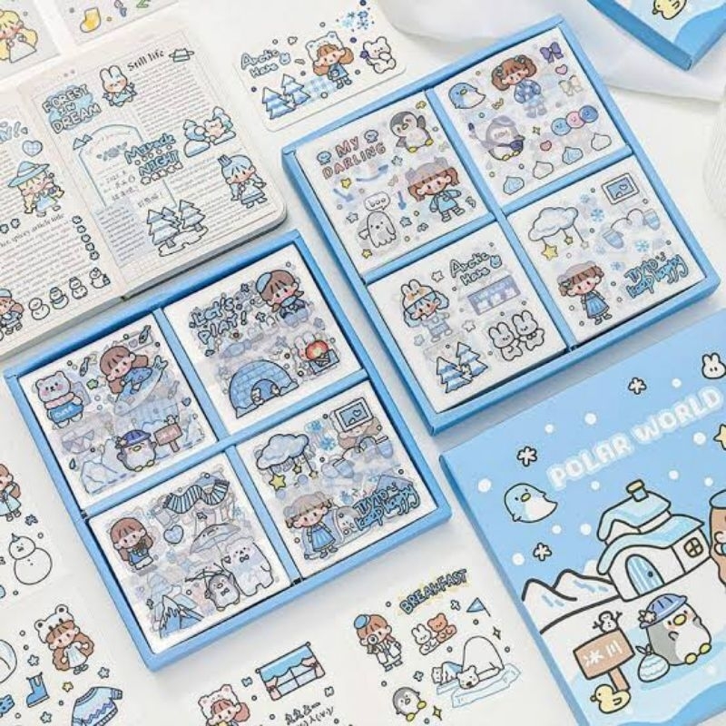 

Stiker PVC Ruan Series Polar World Tema Eskimo Musim Dingin/Salju Icy Castle Motif Kartun Korea Aesthetic Lucu sticker kawaii Dekorasi Journal Scrapbook|DIY|Botol Minum | Kotak Pensil 1 / 5 Lembar