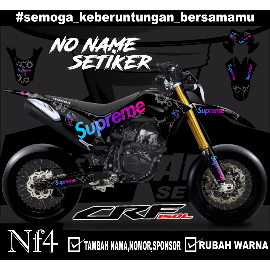 Sticker setiker stiker decal CRF 150 L-(NF4) minimalis Fullbody-Dekal CRF 150 L Trail Supreme