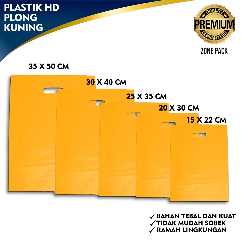 

Plastik Olshop HD Plong Kuning Isi 100 PCS | Kantong Baju Plastik PE | Plastik Kresek | Plastik Plong
