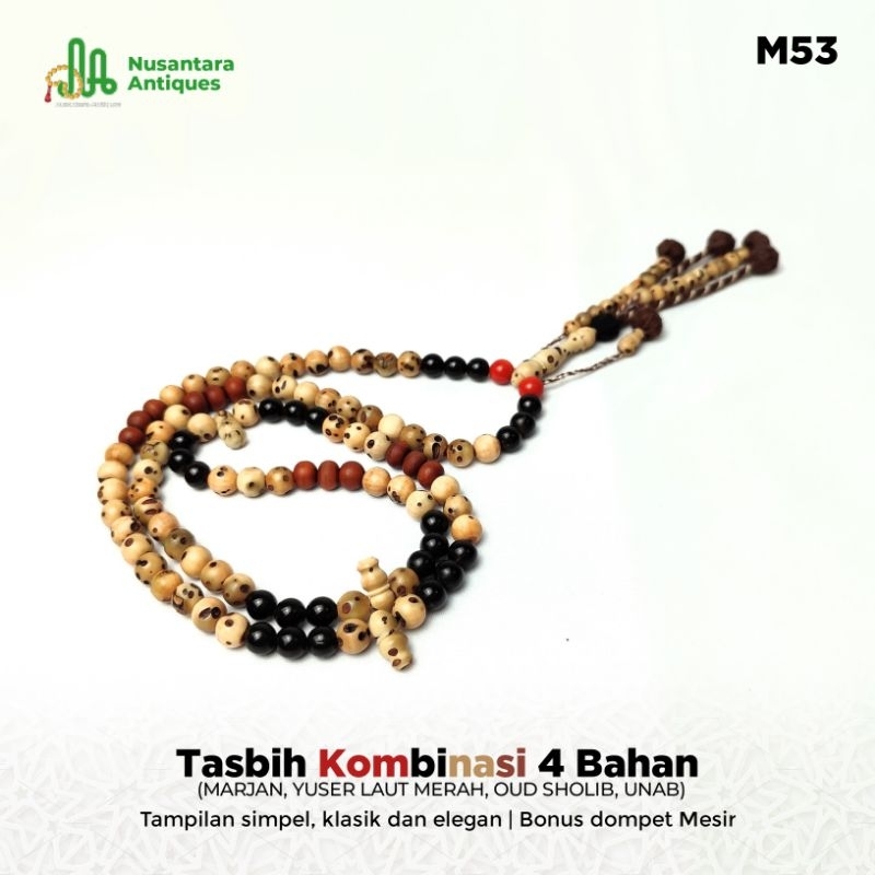 Tasbih Yuser Laut Merah mix Unab Maroko, Marjan, Oud Sholib Asli