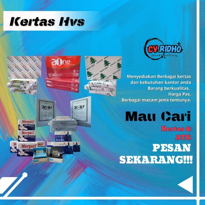 

Kertas hvs F4/Kertas hvs Warna F4/Kertas CD buram