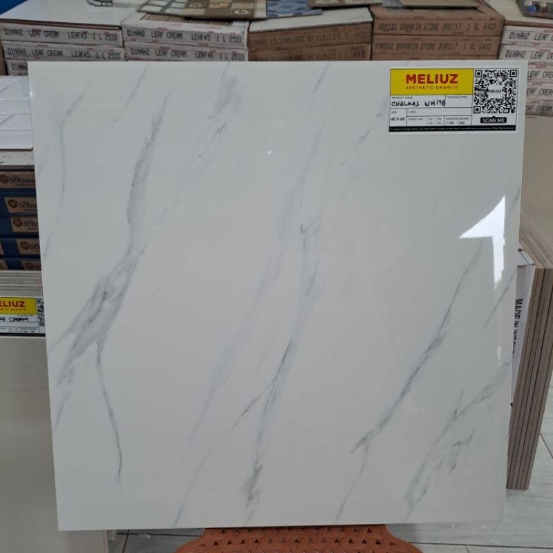 Granit Putih Corak Marmer 60x60 Chalkas White
