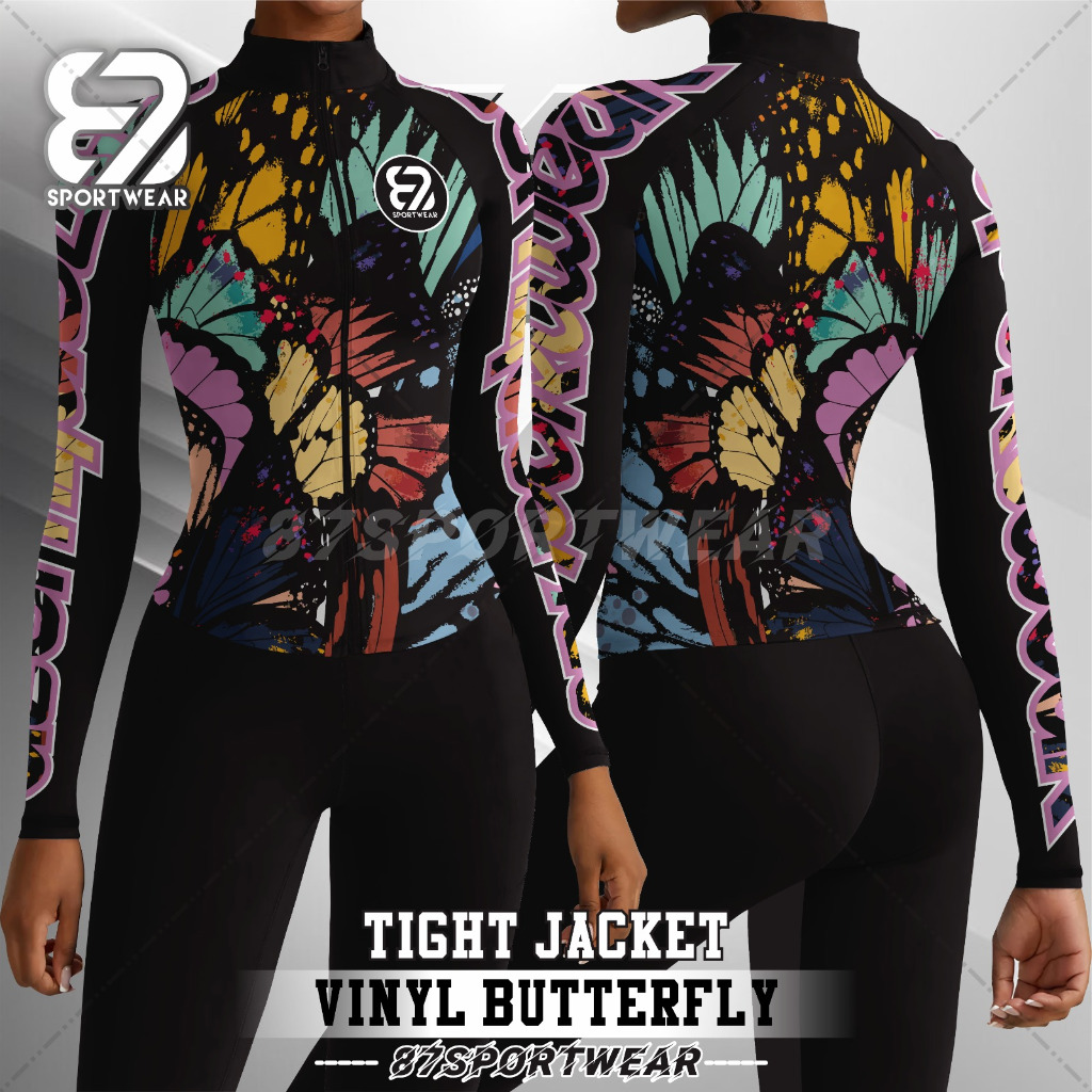 New 87SportWear Jaket ketat Pakaian Olahraga Wanita Aerobic/Zumba/Senam/Gym87