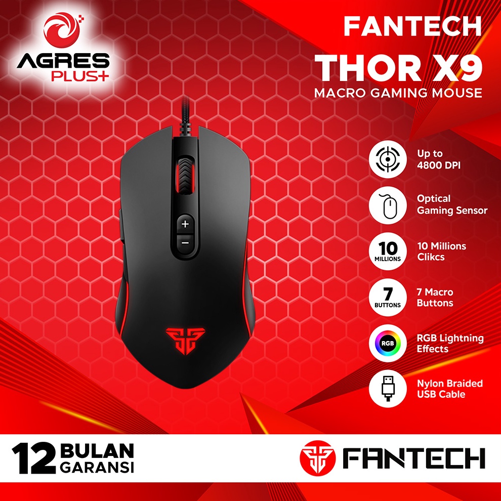 ART G76D FANTECH Mouse Gaming Thor X9 Standart Macro KADO AGP