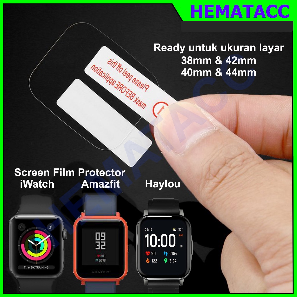 Anti Gores Smartwatch Apple iWatch Amazfit Aukey Vyatta T500 T55 Y68 Hydrogel Hematacc