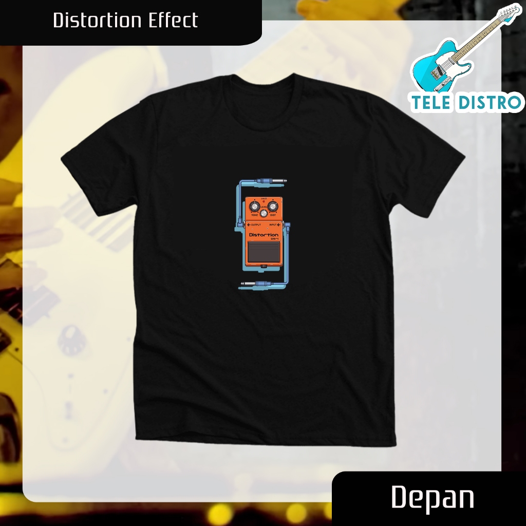 Tele Distro Kaos DS 1 Guitar Distortion Effect Gitar Casual Distro Baju Boss DS-1 / DS1 Efek Gitar T