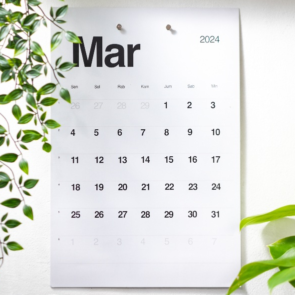 

Kalender Dinding 2024 Polos Minimalis Costum