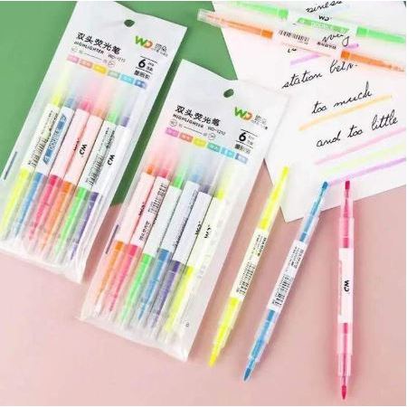 

HIGHLIGHTER STABILO WARNA WARNI ISI 6PCS 2IN1 2 ARAH STABILO SET / PENSIL WARNA MELUKIS MEWARNAI