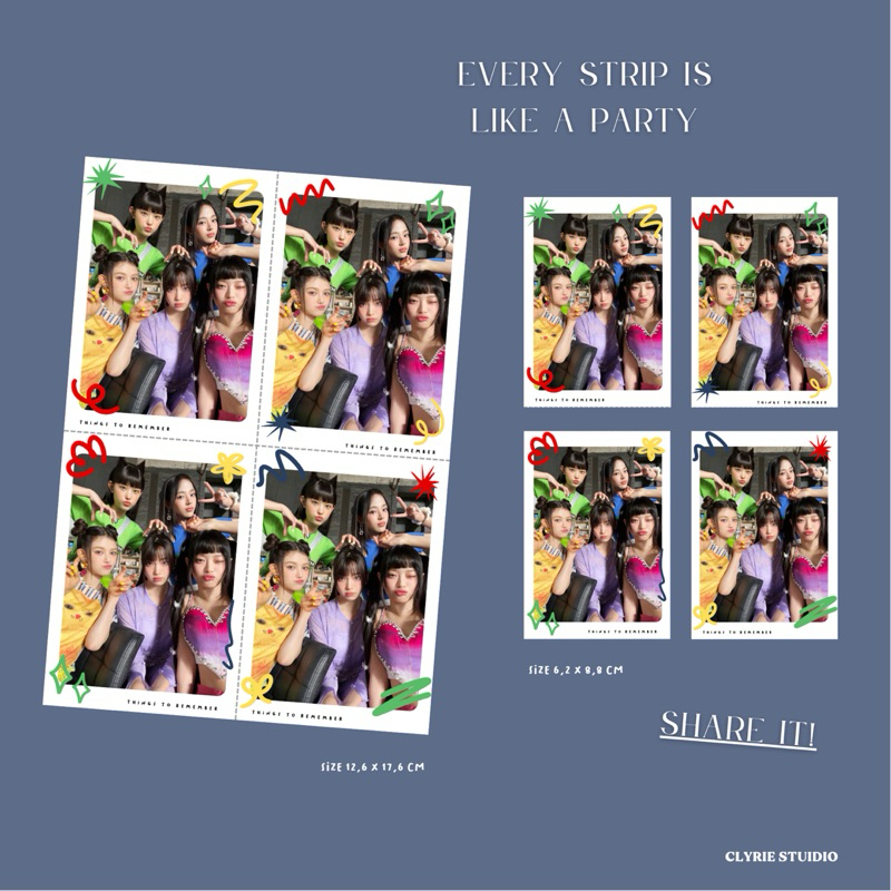 

CUSTOM Photo Strip SHARE IT! Virtual Photobooth Photo booth desain aestetik