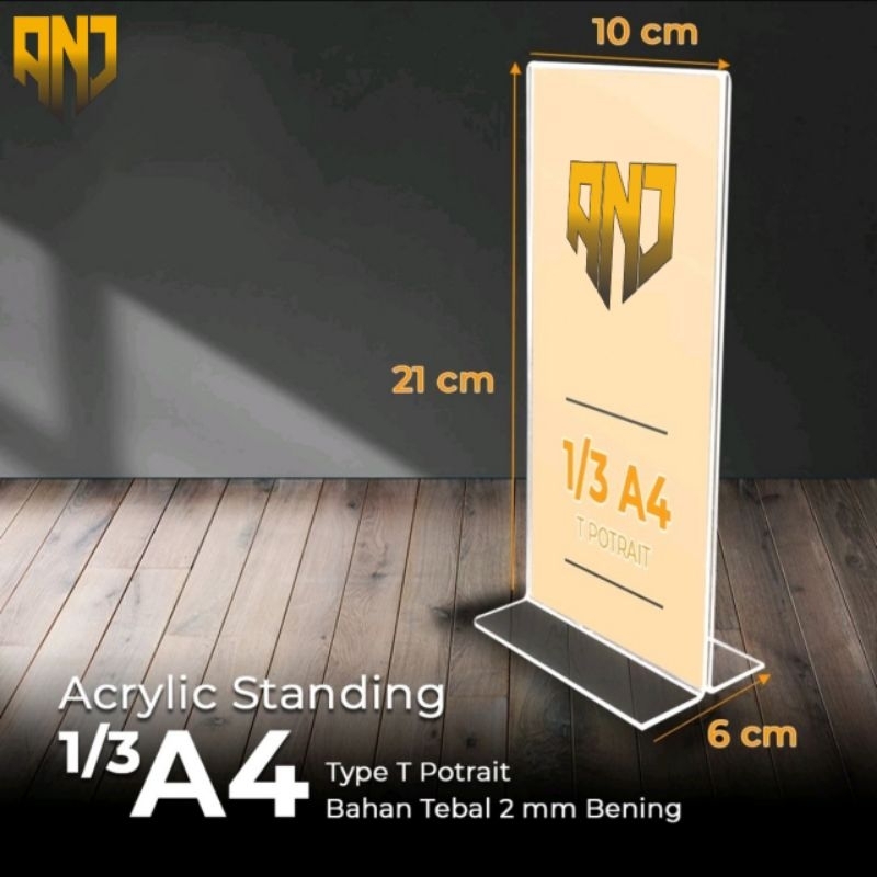

Acrylic Display/ Card Display/ Nomor Meja / Tempat Brosur 1/3 A4 ( 10 x 21cm ) T Potrait