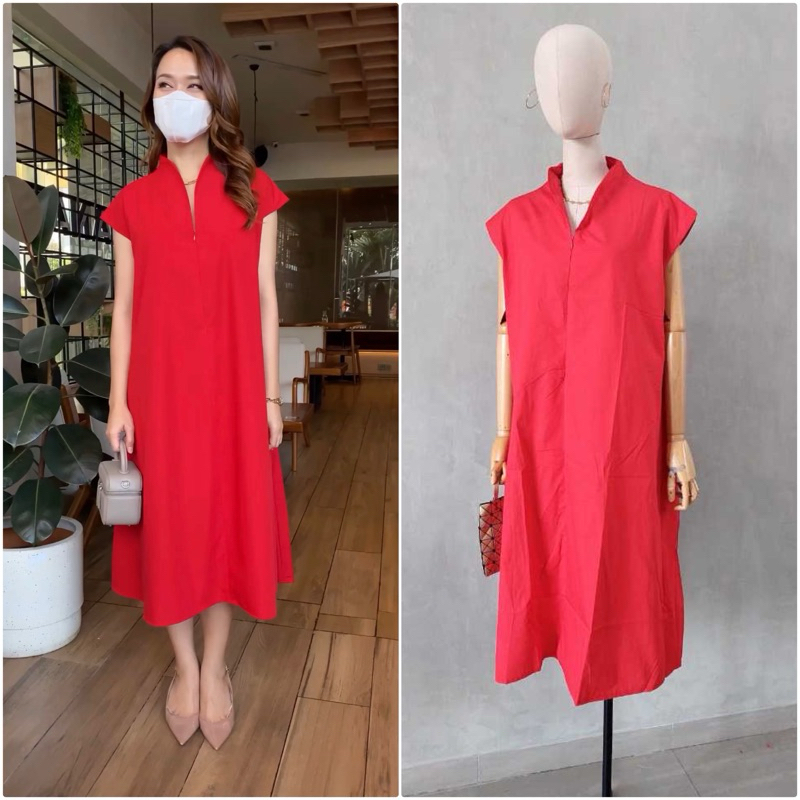 Dress Merah / Dress imlek / Dress merah imlek / Luxe dress