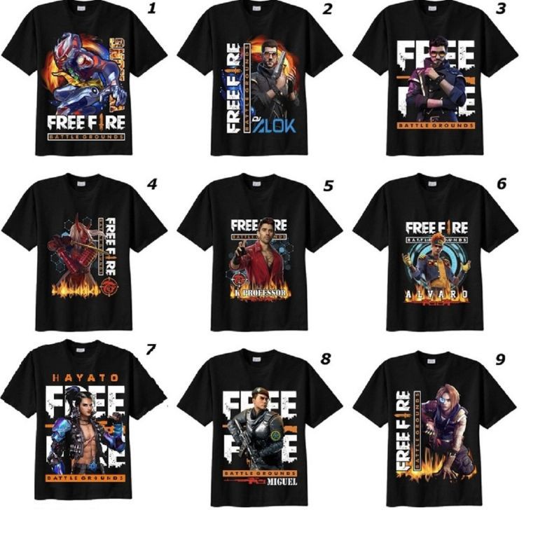 Oke Pr Kaos Free Fire FF Anak Sampai Dewasa Baju Games Terlaris Termurah COD