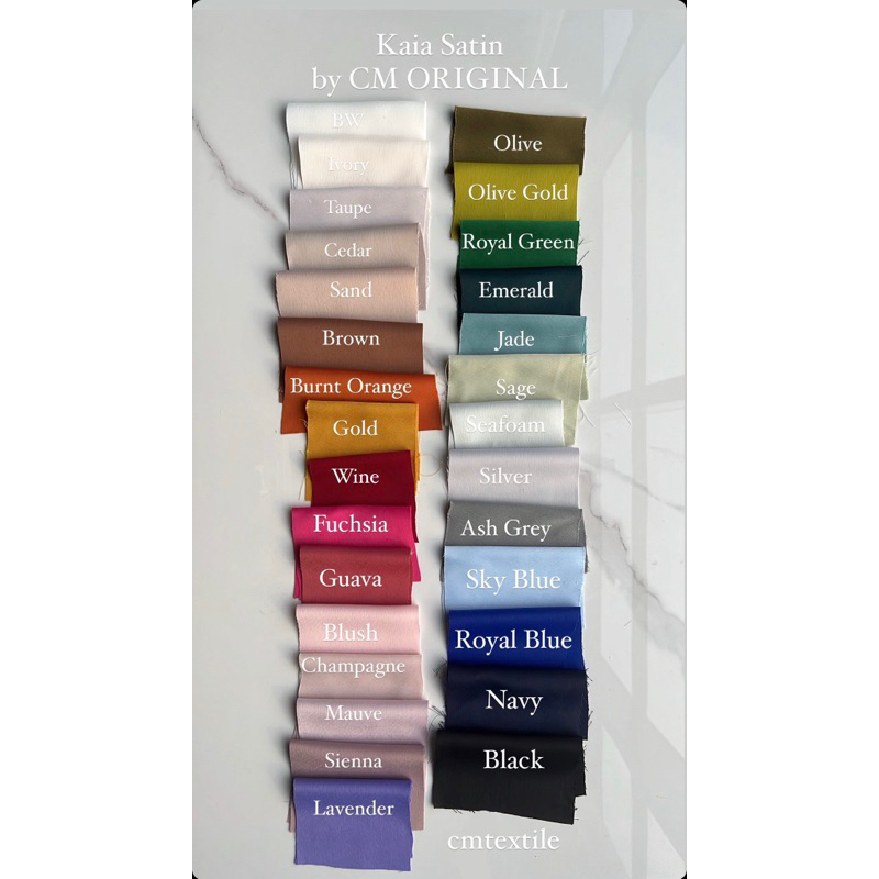 [SALE] KAIA SATIN (Taupe, Olive Gold, Royal Green, Jade Green, Emerald, Ash Grey, Silver, Cedar, Bro