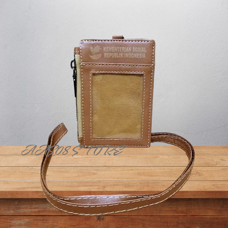 

id card kulit kemensos lanyard card holder kemensos