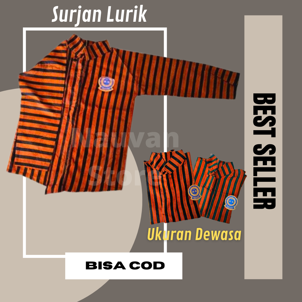 BAJU SURJAN LURIK DEWASA / BAJU JAWA / KEMEJA LURIK COWOK / KEMEJA PRIA MURAH / KEMEJA KARTINIAN
