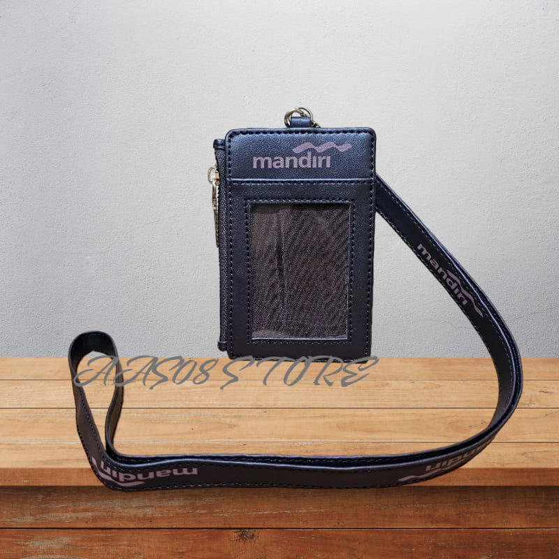 

id card kulit MANDIRI lanyard card holder BANK MANDIRI